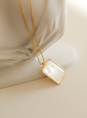 原创设计简约百搭白贝壳毛衣链