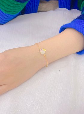 金色中国风本命年2024年兔子手链