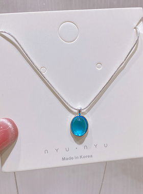 原创设计海蓝宝锆石项链2024新款