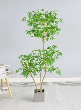 仿真植物南天竹落地盆栽室内大型仿生绿植摆件客厅轻奢装饰花假树