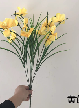 单支仿真马兰花塑料花兰花假花假草栅栏花手工花装饰花7杈大玉兰