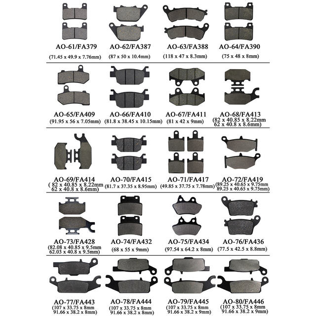 Suitable for FA294/319/322/335/368/372/387/390/413419 universal front and rear brake pads