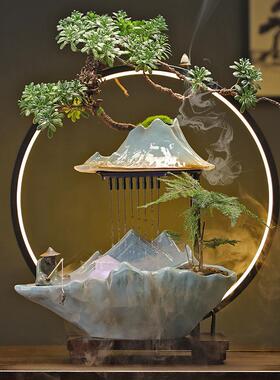 新中式招财生财流水摆件创意喷泉客厅办公室桌面乔迁新居开业礼品