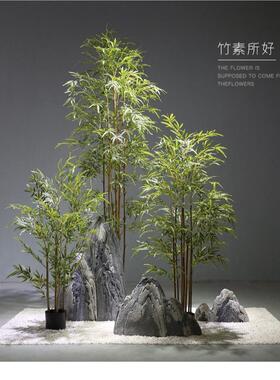 大型仿真绿植造景仿生植物组合景观室内落地摆件盆栽仿真竹子造景