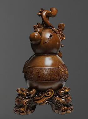 木制葫芦摆件葫芦工艺品摆件实木家居饰品客厅酒柜办公室摆设家用