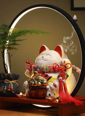 新中式自动招手招财猫开业送礼蓝牙语音播报收银台大小号家居摆件