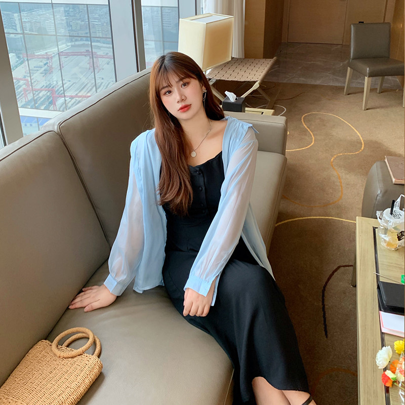 阿yo姐姐大码2021黑色吊带裙女夏季气质显瘦收腰长裙赫本风连衣裙