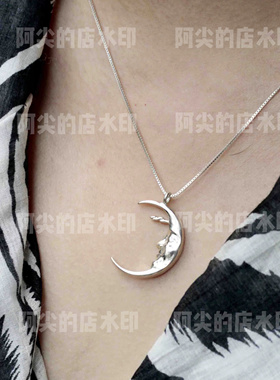 阿尖同款印度尼泊尔手工月亮项链波西米亚设计感