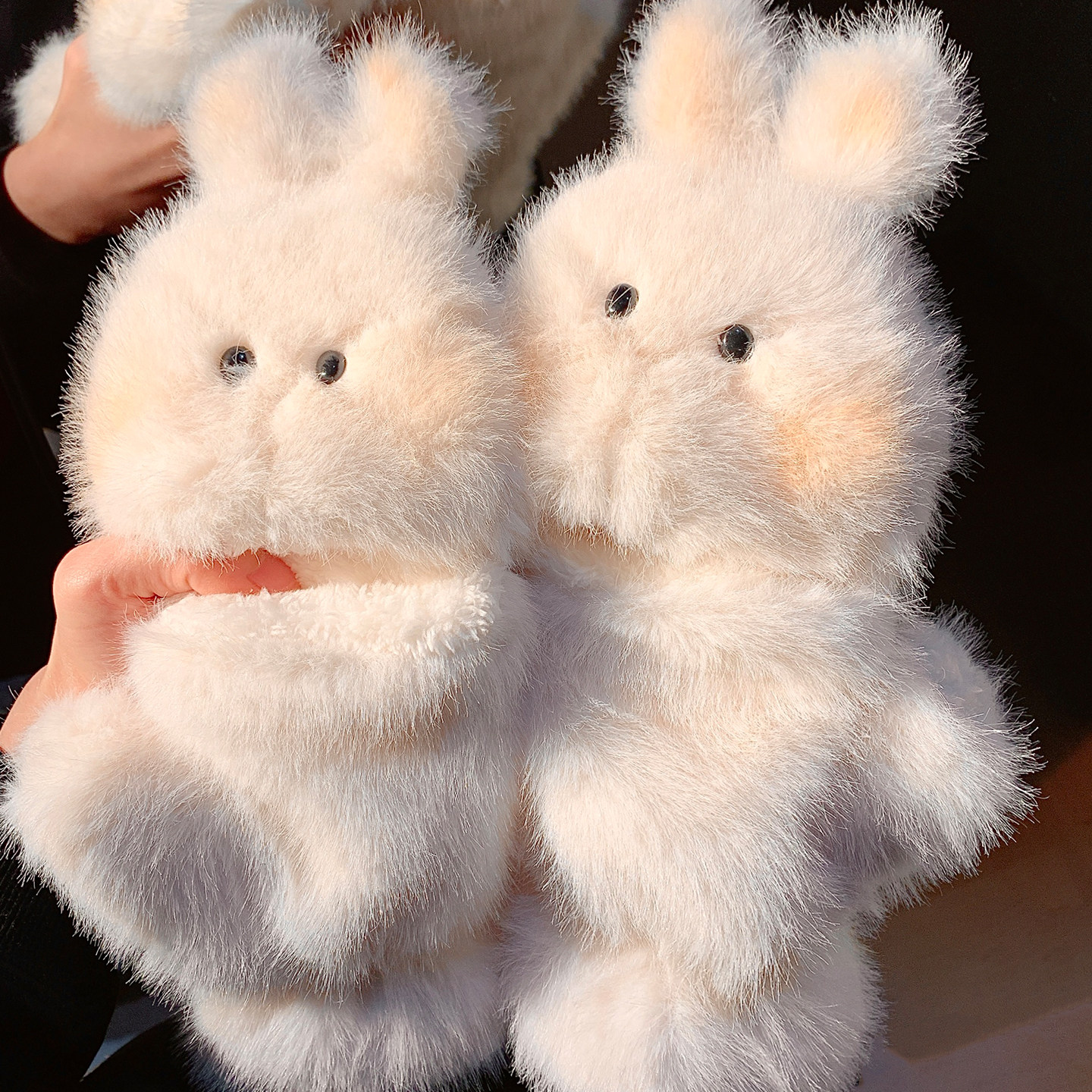 可爱兔子毛绒翻盖半指手套女冬季保暖加绒加厚学生写字防寒风防冻,淘宝优惠券,粉丝福利购,淘宝优惠卷