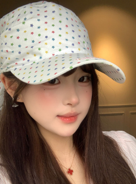 韩系星星头巾帽子一体女春夏