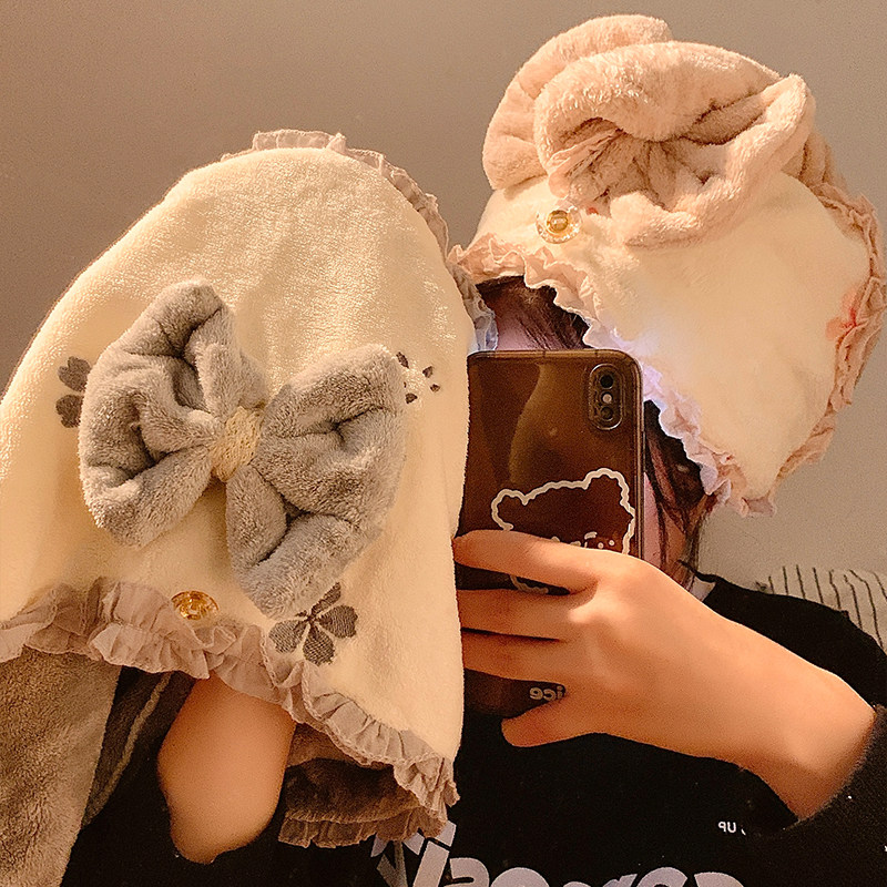 可爱加厚蝴蝶结干发帽女超强吸水速干成人洗头擦头浴帽包头发毛巾,淘宝优惠券,粉丝福利购,淘宝优惠卷