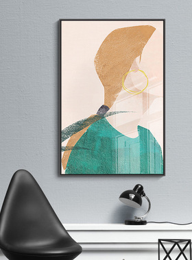 摩登少女北欧风格ins色彩装饰画