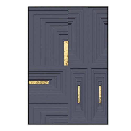 现代几何壁画创意客厅多色沙发挂画样板间背景墙画金色轻奢装饰画 - 图3