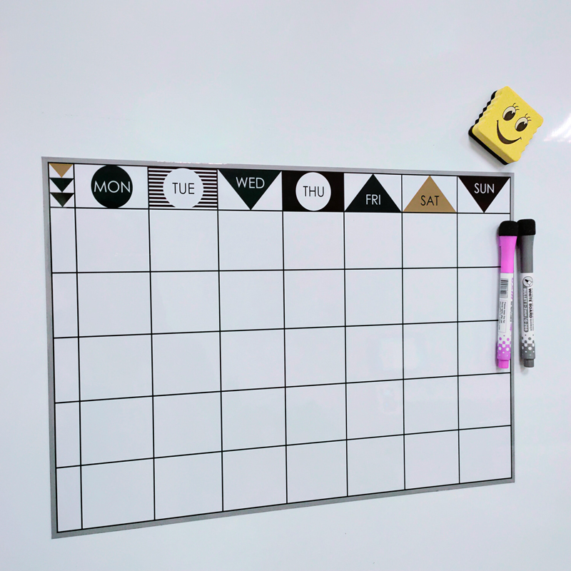 欧美简约计划表日历表备忘录墙贴冰箱留言板磁性白板磁力贴可擦写 - 图1