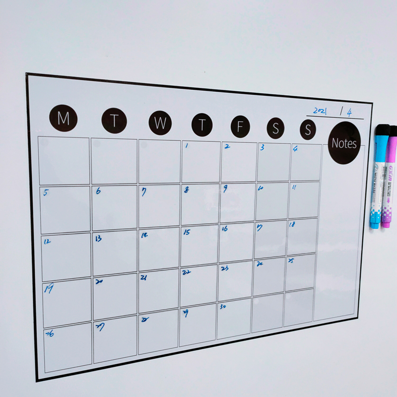 欧美简约计划表日历表备忘录墙贴冰箱留言板磁性白板磁力贴可擦写 - 图0