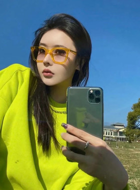 眼镜潮牌ins个性风可近视小方框