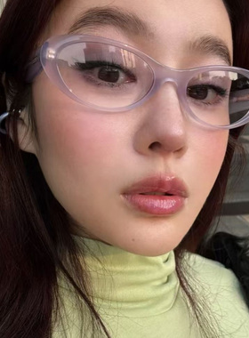 韩ins紫色黄色小猫眼太阳镜护目