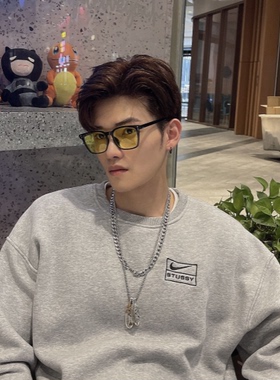 韩ins复古方框铆钉黄女男太阳镜