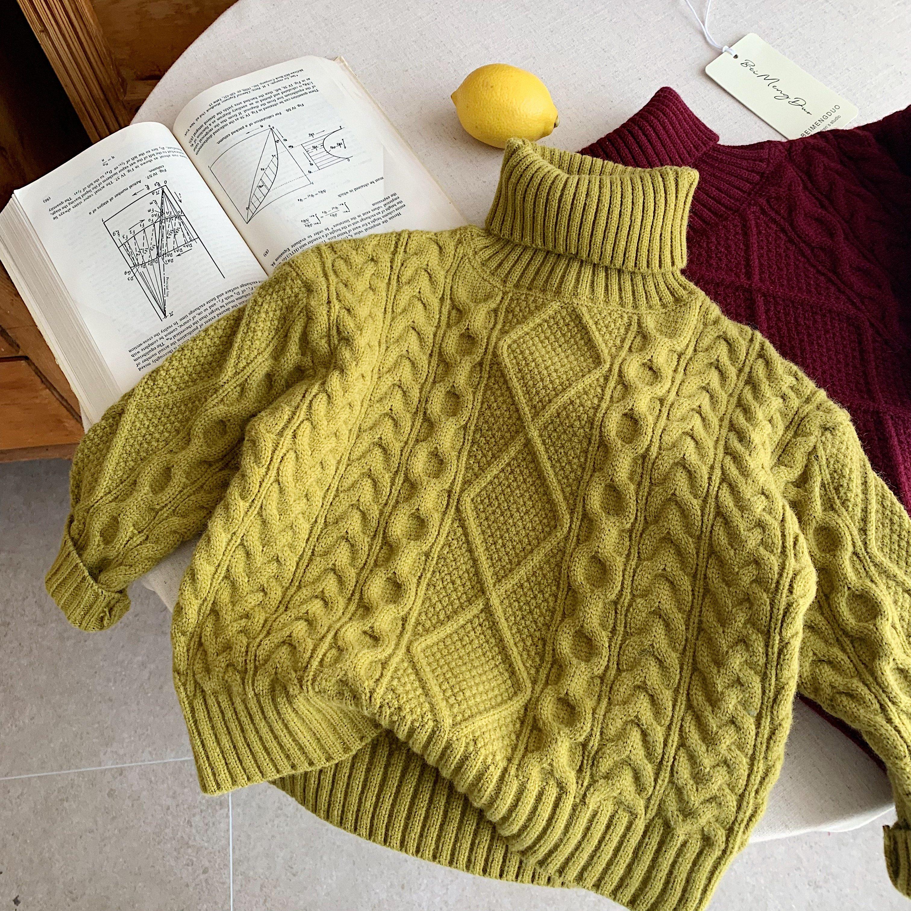 男童冬季厚款麻花毛衣2025秋冬儿童百搭高领针织衫中小童打底衫潮,淘宝优惠券,粉丝福利购,淘宝优惠卷