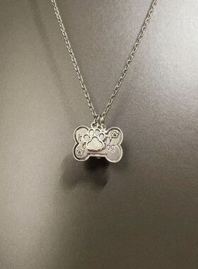 新款Vintage可爱古着骨头小众friend项链礼物小狗
