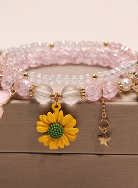 花朵儿童韩版森系水晶姐妹手串