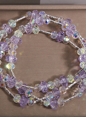 仙女风黄水晶多层缠绕手链女轻奢小众闪钻百搭水晶手串送闺蜜礼物