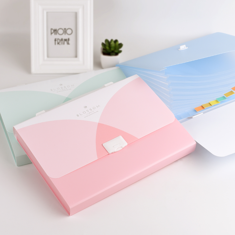 得力文件夹多层学生用分类资料册卷子收纳盒a