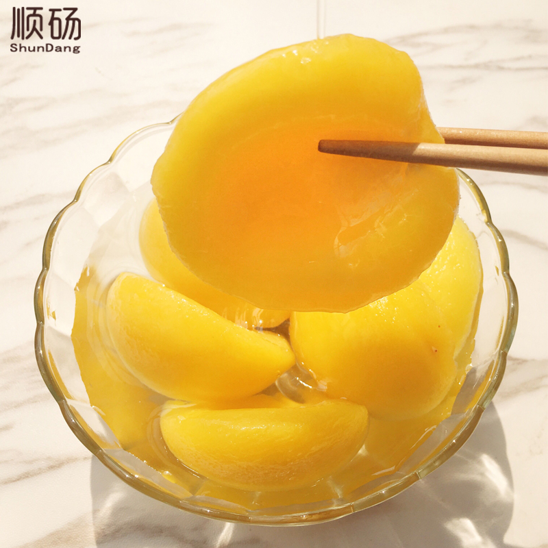 顺砀牌黄桃罐头对开砀山特产新鲜水果罐头整箱12罐*425克多省包邮 - 图1