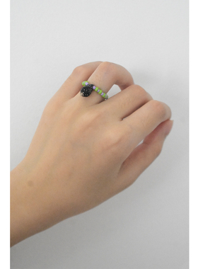 此地天然小海螺手作串珠弹力戒指