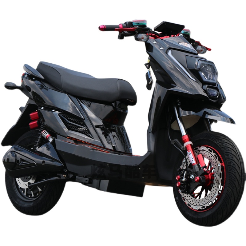 电摩聚龙锂电池外卖72V新型电动车双人座2人高速电动摩托车-图3