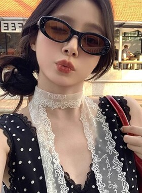 韩系黑色纯欲蕾丝飘带女细长条丝