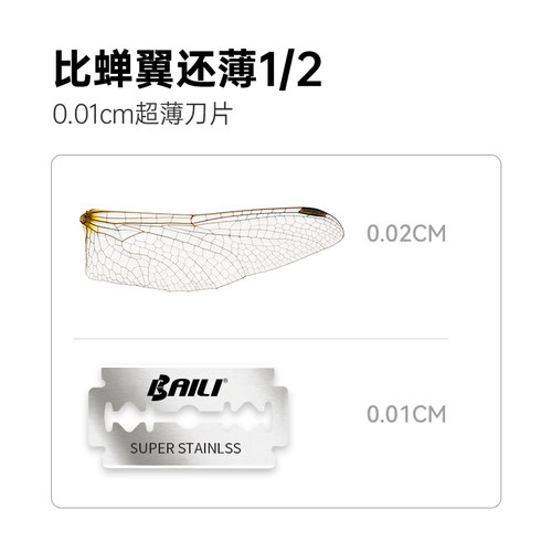 百利003超级蓝刃口不锈钢剃须刀双面刀片通用老式刮胡刀 - 图0