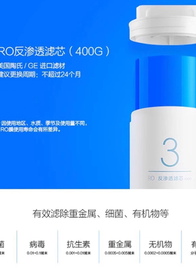 小米净水器滤芯400G600G厨下式1号PP棉2号前置3号RO反渗透4号后置