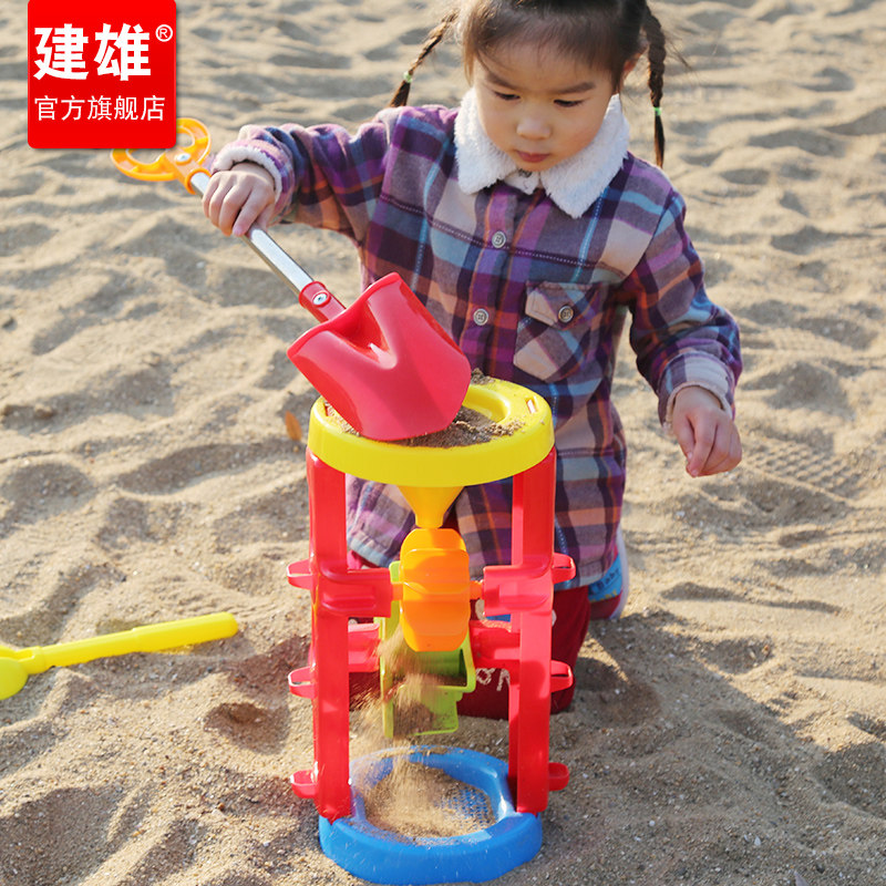 套装沙漏女男孩沙子工具沙滩玩具车 建雄戏水/玩沙玩具