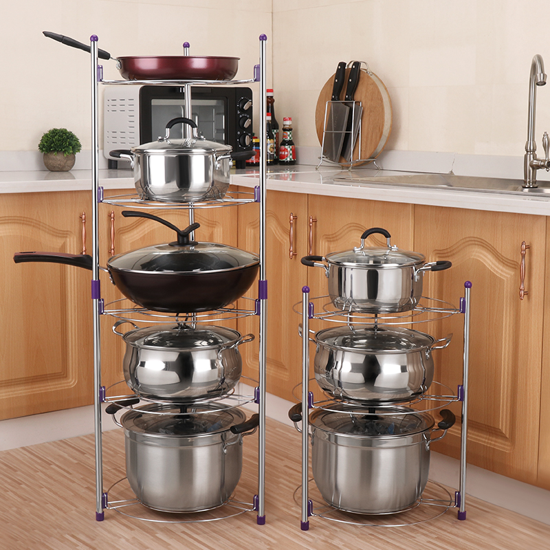 不锈钢厨房多功能放锅架家用电饭锅置物转角架多层收纳锅架子神器