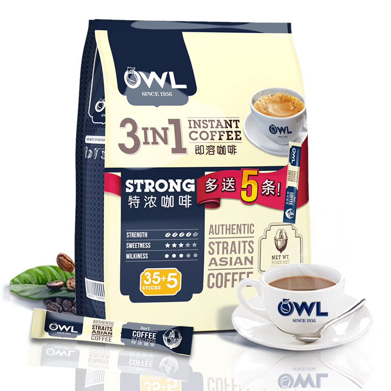 owl猫头鹰咖啡马来西亚进口特浓三合一速溶咖啡粉40条旗舰店正品