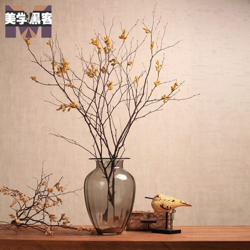 落地插花干枝花桃花樱花枯树枝干支装饰花干花花束客厅家居摆设 - 图0