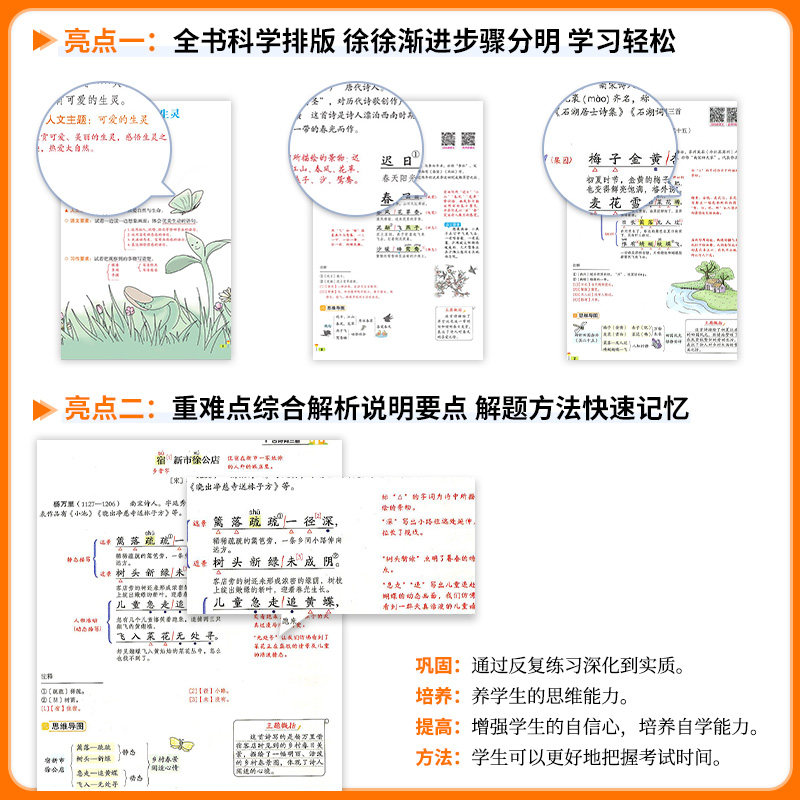 2026 教材一点通二年级三年级四年级五年级六年级上册下册语文人教版 小学教材同步训练课文讲解详解课堂笔记预习书黄冈学霸笔记