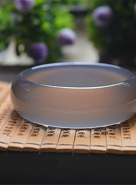 A货冰种原色加宽加厚玉髓手镯