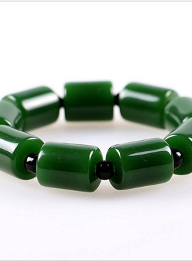 男女款菠菜绿送礼玉手链包邮