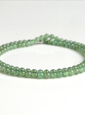 冰油青翡翠A货玉珠子项链