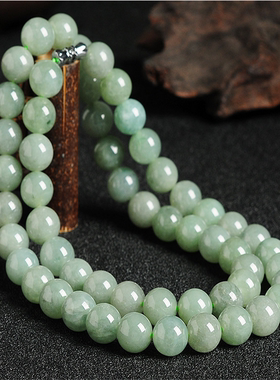 翡翠珠子缅甸a货玉石项链