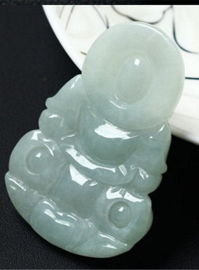 玉坠绿色挂件全新翡翠观音现货