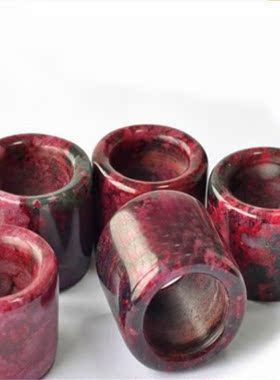 精美桃花玉手镯扳指男士梅花玉扳指岫玉戒指