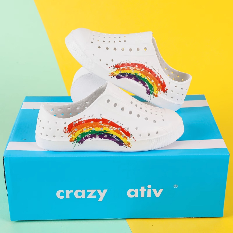 官方crazy ativ旗舰店正品彩虹洞洞鞋亲子鞋男女沙滩鞋童鞋防滑,淘宝优惠券,粉丝福利购,淘宝优惠卷