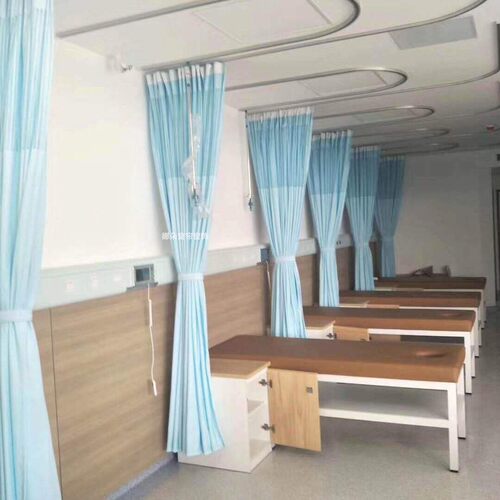 医院用的窗帘美容院隔断帘医用帘养生馆隔帘诊所床位L型U型拉帘布 - 图2