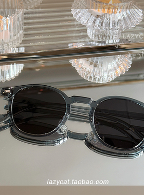 复古椭圆偏光太阳眼镜框女TR90