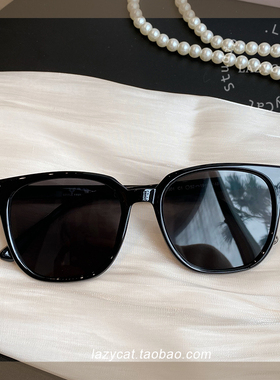 茶色方圆框墨镜女闪电标黑色眼镜