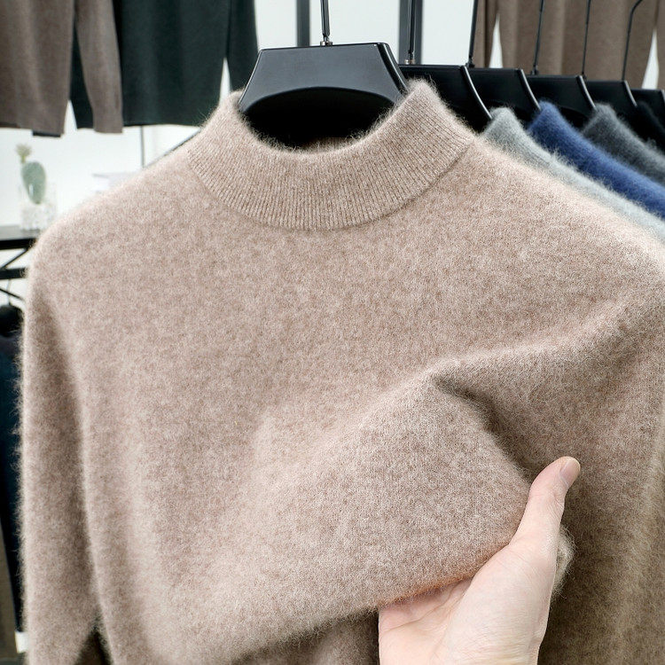 濮院羊毛衫男士半高领秋冬季加厚打底毛衣中年新款针织衫上衣男,淘宝优惠券,粉丝福利购,淘宝优惠卷