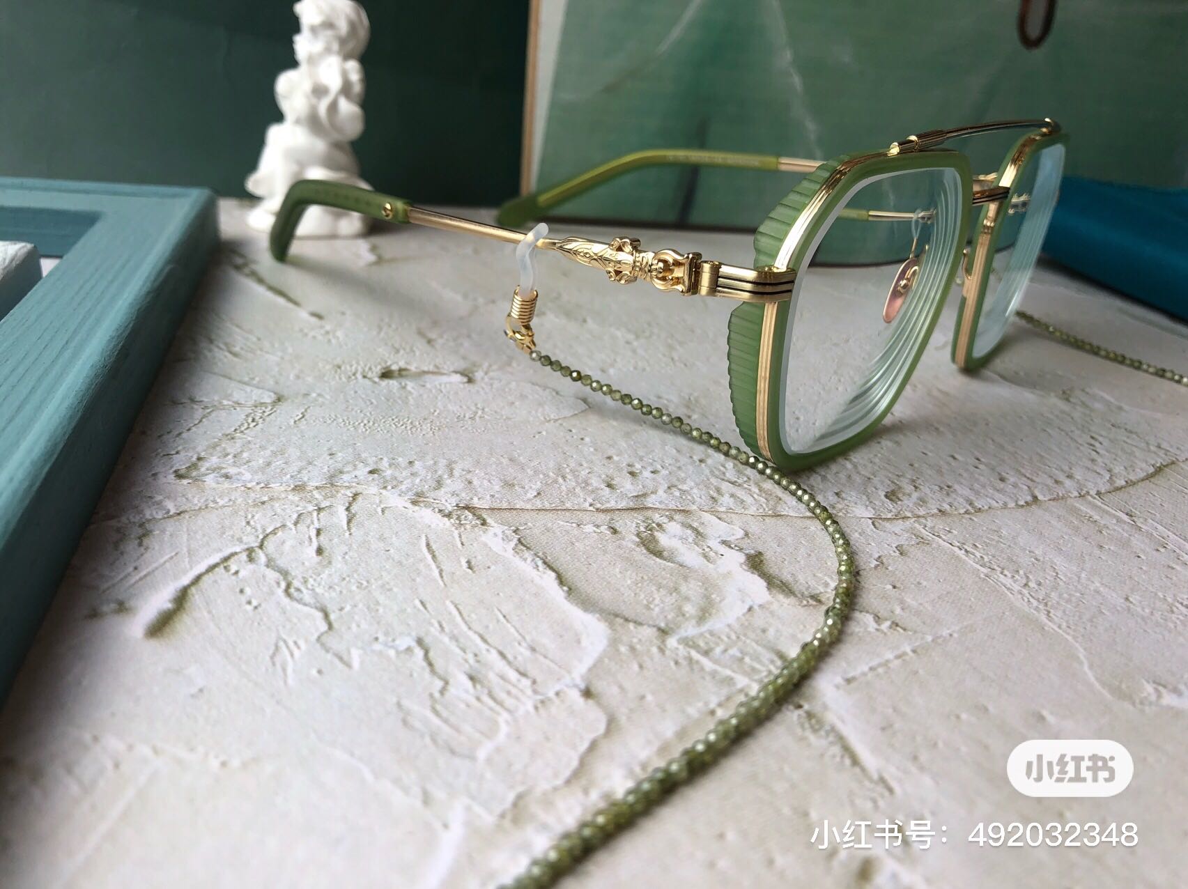 原创2MM绿色锆石切面锆石圆珠石眼镜链小珠子太阳镜挂链口罩链 - 图3